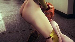Marvel DC Hentai Futanari: Black Widow, Wonder Woman, Harley Quinn in Hard Sex