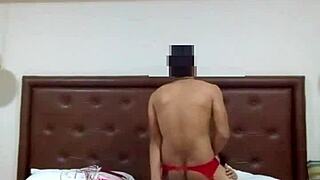 girl fucks her couple with pegging toys in lingerie second part