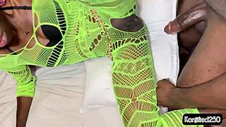 Petite Ebony Pussy Fucked Hard for Christmas Day Celebration