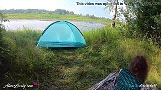 risky outdoor sex near the lake finished with cum on big ass in the panties - alisa lovely
