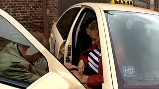 Horny milf driving taxi, fucking stranger, and eating his cum?