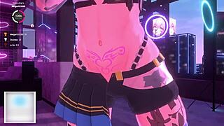 Bunny vtuber in anime dominates with big futa cock