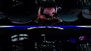 Karma Rx in a steamy cyberpunk alley encounter in VR porn
