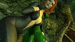 scarlett johansson gets smashed hard by hulk in garage... whoa!