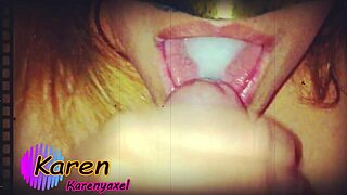 Three hot cumshots land right in my eager mouth. What a messy treat!