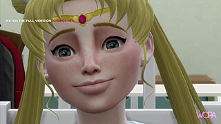 Cheating wife in 3D Sailor Moon hentai gets humiliated