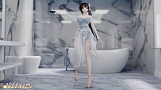 azur lane zhenhai 3d nude dance tik tok style