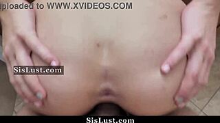 Wow, stepbro slides into stepsis's tight pussy!