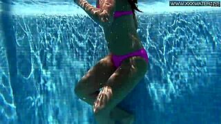 Chatting with Hot Russian Jessica Lincoln in the Pool.