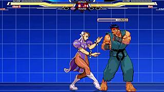 Chun-Li battles Long in hentai sex with cumshot.