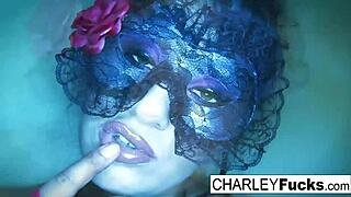 Charley chase looks stunning in sexy lingerie and stockings for solo play