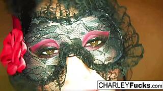 Charley chase looks stunning in sexy lingerie and stockings for solo play