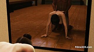 Poolside animation of curvy milfs with big tits and monster cocks