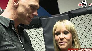 Blonde Babe Fucks In The Boxing Ring.