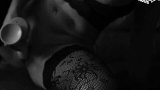 busty milf masturbates pussy with dildo and orgasms in sexy lingerie