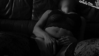 busty milf masturbates pussy with dildo and orgasms in sexy lingerie