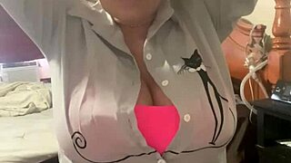 girl fingers her delicious pussy with big tits