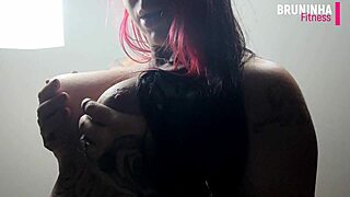 brazilian fitness girl showing off her big silicone ass and tits 😍