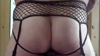 Bisexual crossdresser enjoys anal insertion with dildo