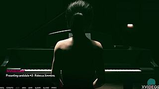 Petite brunette Rebecca shines wet in academy roleplay