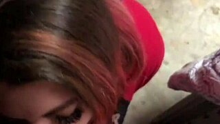 BBW WITH HUGE NATURAL TITS GIVES BLOWJOB IN THE GARAGE