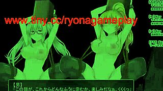 Cute blonde girl seduces soldiers in hentai battle