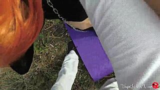 Kitty Sucks Dick Stranger Doggy Outdoor