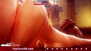 in cock hero, the 3d slut bends over for dick