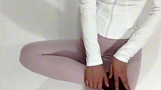 Asian Brunette Masturbates in Sexy Pajamas and Stockings