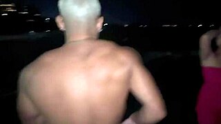 Friends and I had fun in the street with the busty girl