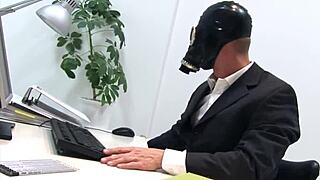 the chesty blonde babe in lingerie gags on a hard shaft