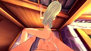 Trap Elf Maid Washes And Teases In Anime